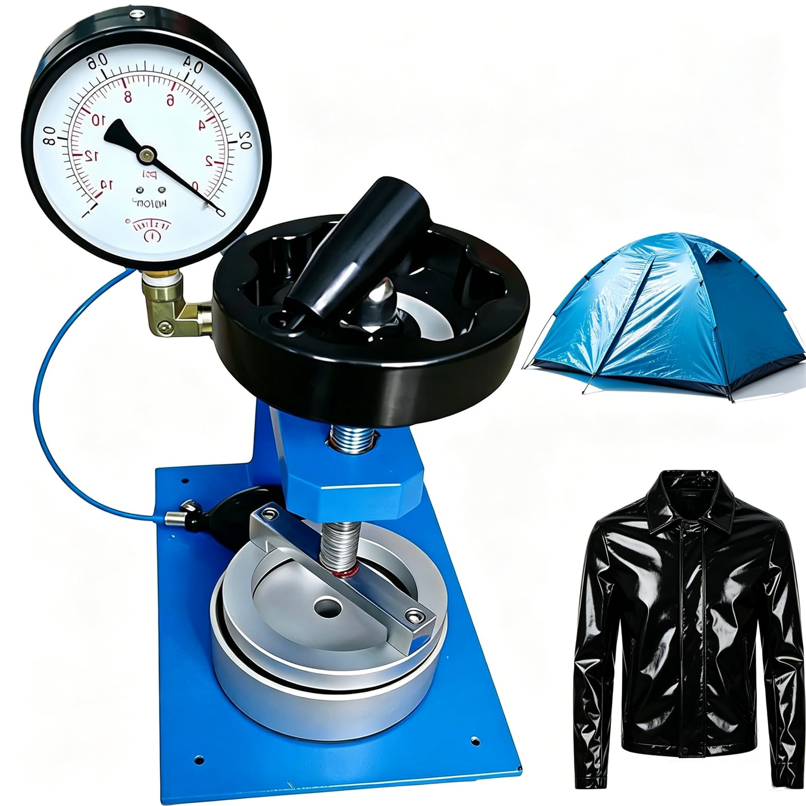 Nuxyyds Hydrostatic Pressure Tester, Waterproof Testing Tool with LED Digital Pressure Gauge, Water Pressure Resistance 0-10000mmH₂O for Testing Raincoats, Tents, Garments 2000mm