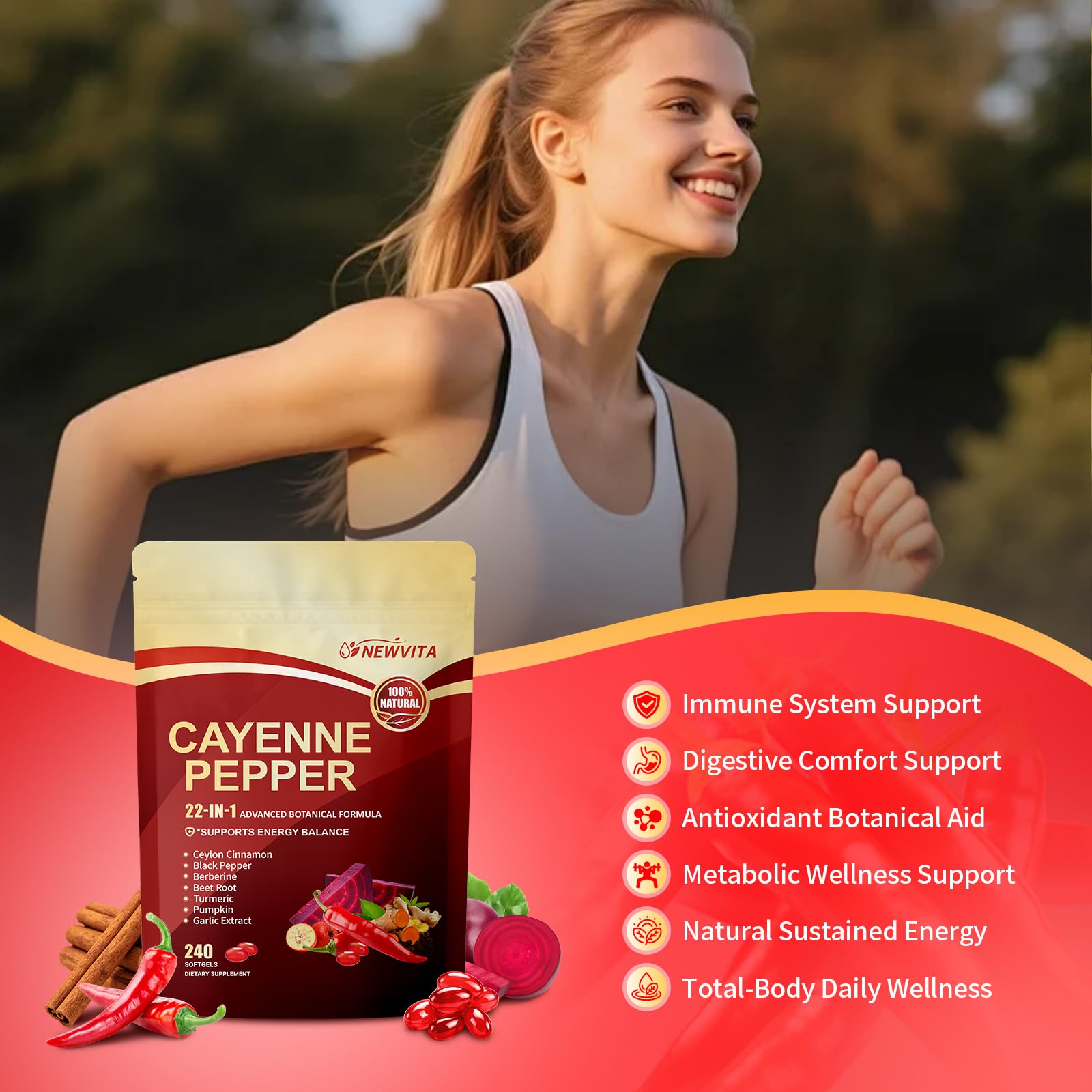22-in-1 Cayenne Pepper Softgels Supplement, 240 Softgels — Amazon image 5