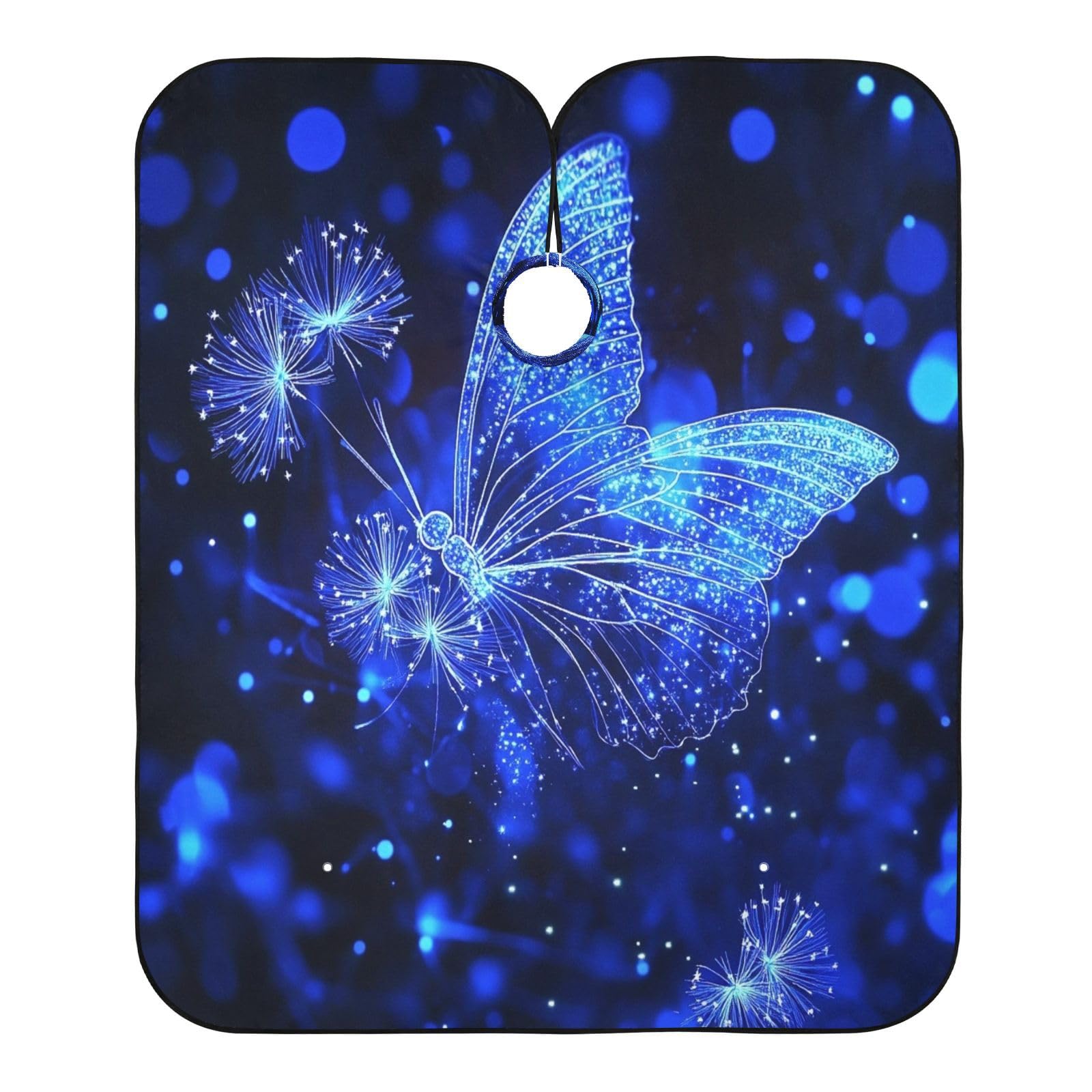 Kigai Blue Butterfly Hair Cutting Cape for Men & Women Waterproof Barber Cape Professional Hairdressing Salon Styling Apron with Adjustable Closure Snap