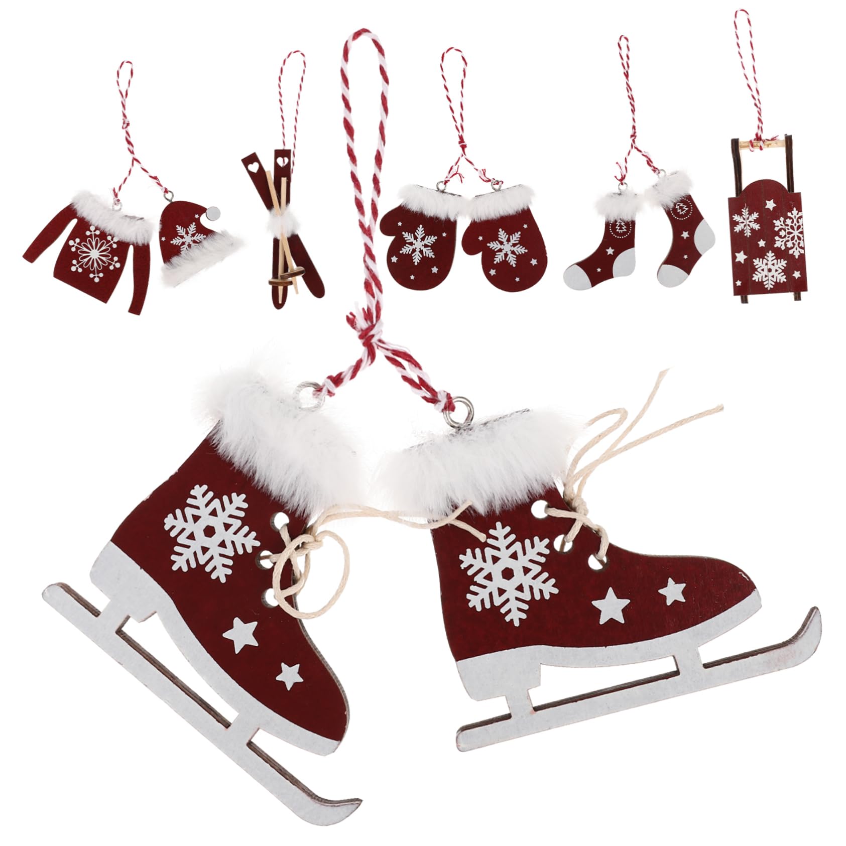 Alipis 4 Set Addobbi Natalizi Ciondoli Natalizi Appesi Oggetti Di Scena Decorativi Natalizi Decorazioni Da Appendere Fai Da Te Decorazione Natalizia Ornamento Di Guanti Di Natale Di Legno