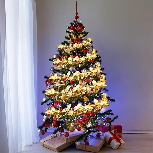 Miniatura 4 de Syhood Guirnalda de bayas de Navidad de 6 pies, guirnalda de hojas de acebo iluminada para interiores, guirnalda artificial de otoño, decoración de