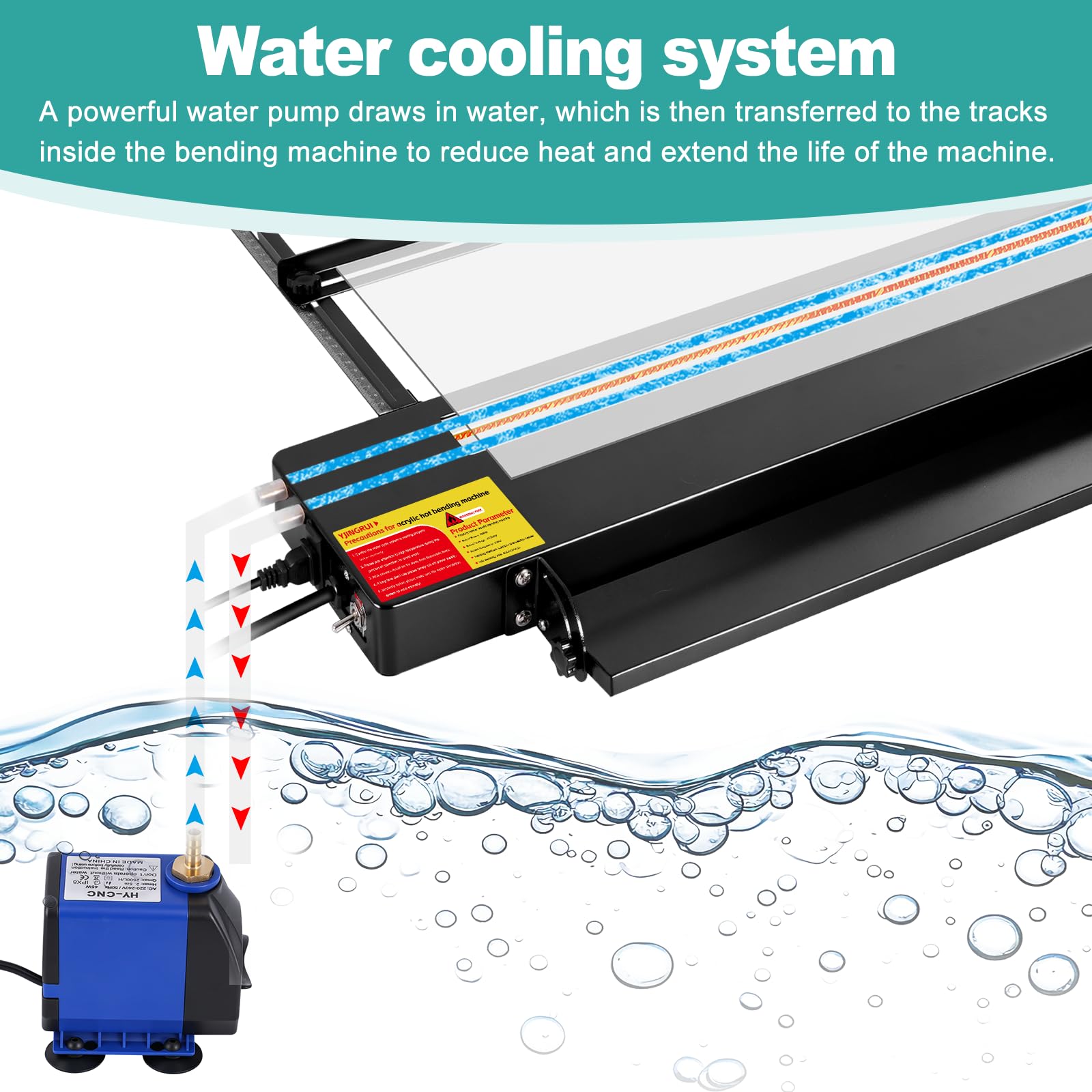 Doblador digital de plástico acrílico, dispositivo de doblado térmico de acrílico de 60 cm de largo con cable calefactor de repuesto, doblador térmico de plástico con ángulo y longitud ajustables para