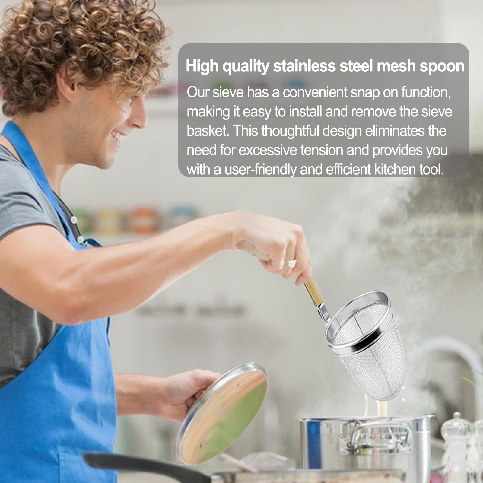 Colino Gnocchi Noodles 13cm CHUIFAI Set 2 Colini Acciaio Inox Per Pasta - Cestini Microforati 13cm Con Manico Colino Per Pasta