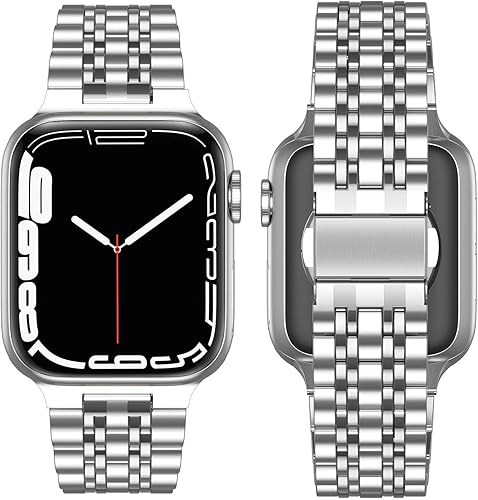 Miniatura 3 de Anlinser Correas de metal compatibles con Apple Watch Band de 1.772 pulgadas, 1.732 pulgadas, 1.654 pulgadas, para mujeres y hombres, correa de