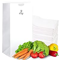 Vista 10 de Duro 8# Bolsas de almuerzo de papel blanco, 500 unidades, bolsas de papel blanco a granel para pan, bagel, delicatessen y restaurante, comida