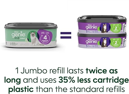 Miniatura 6 de Litter Genie Recargas ecológicas  Bolsas compostables para arena para gatos Jumbo 1 paquete  Hasta 4 meses de suministro en 1 cartucho