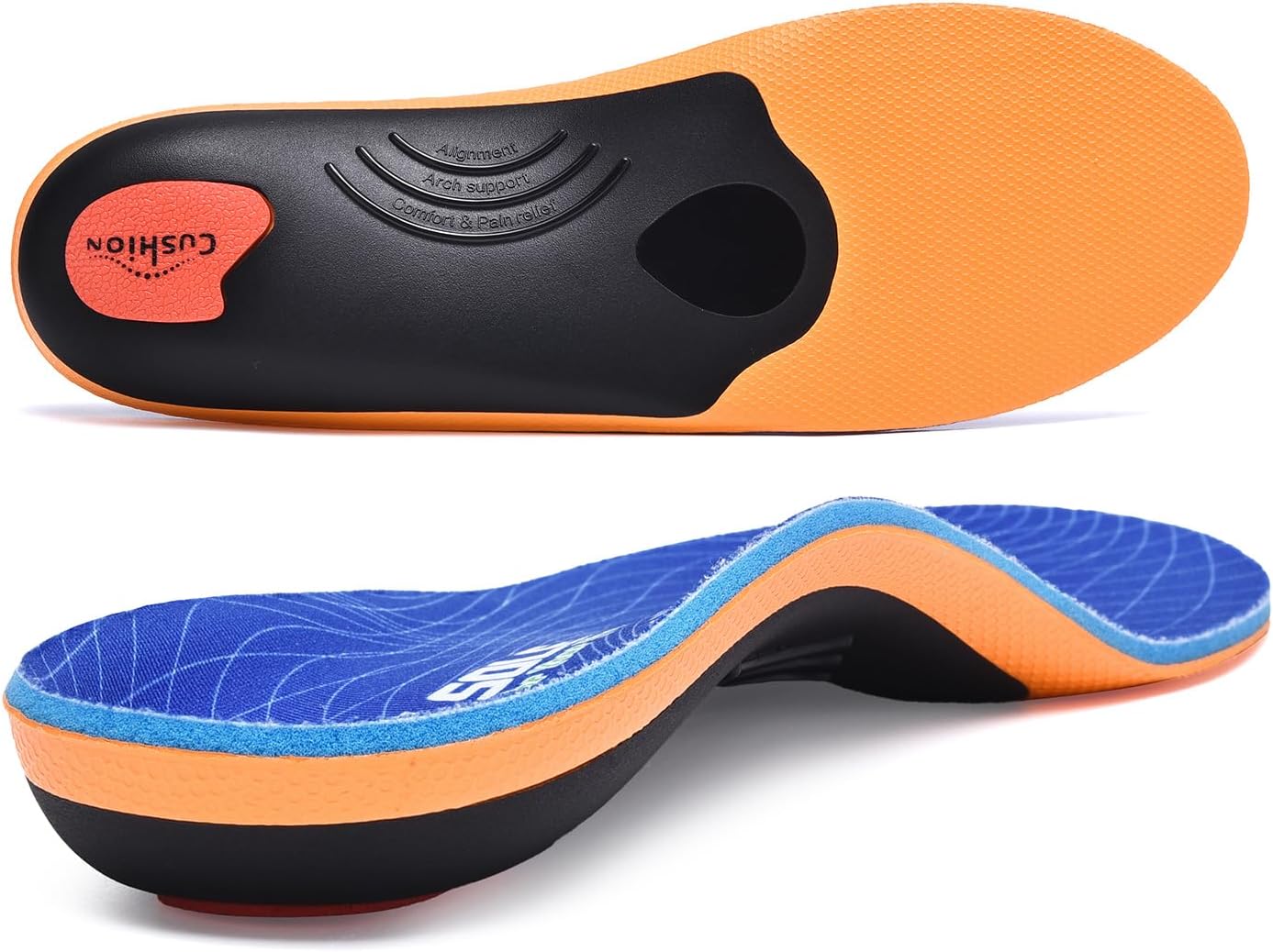 VALSOLE 250+ lbs Plantar Fasciitis High Arch Support Insole for Men Women,Heavy Duty Support Pain Relief Orthotics Insert,Relieve Flat Feet,High Arch,Foot Pain,Standing All Day Boot Work Shoe Insole