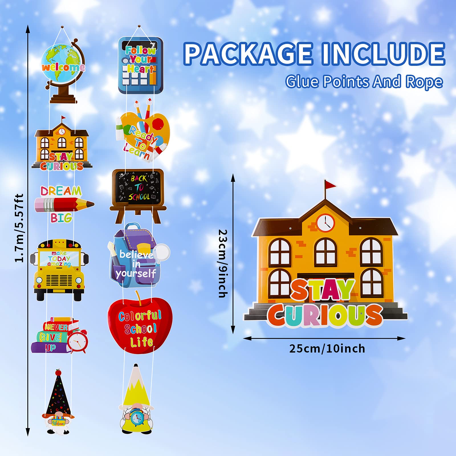 Willkommensbanner Zurück Zur Schule - 2 Stück Bunte Klassenzimmer Dekoration