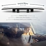 Verivue Universal Panoramic 12-Inch Rear View Mirror, Anti-Glare Wide Angle Car Mirror, Rearview Mirrors Accessory for Baby Rear-Facing, Clear Panoramic Convex Mirrors for cars