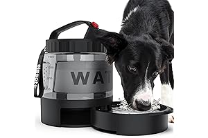56OZ Big Dog Water Bowl Dispenser with Pull-Out Travel Water Bowl
