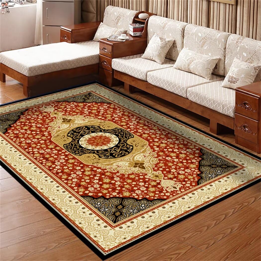 Tapis de chambre antidérapant fini les glissades tapis enfant doux rouge