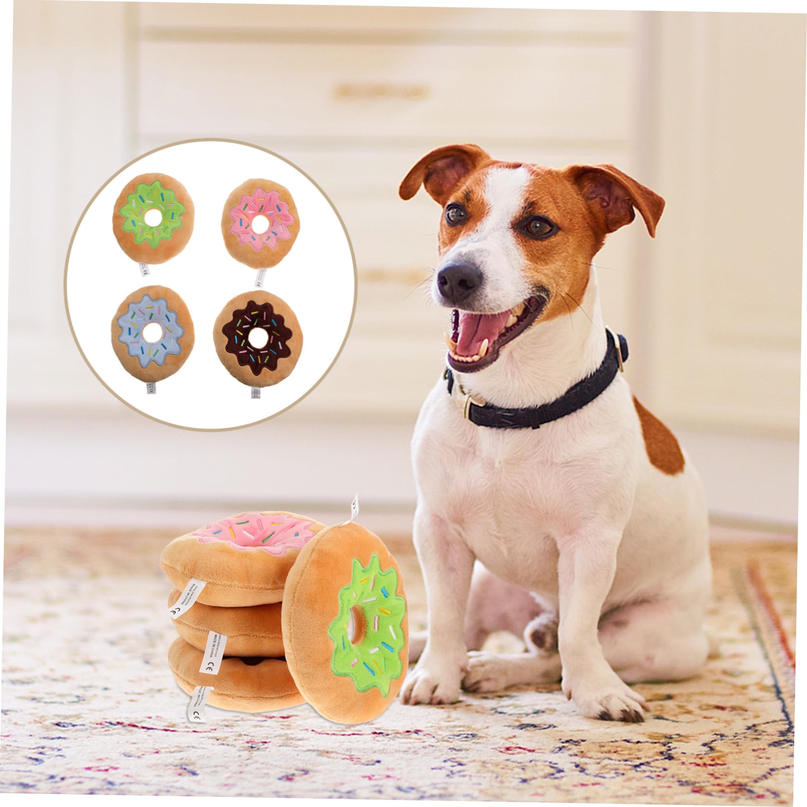 Didiseaon 4pezzi Giocattoli Squeaky Per Cani Morbidi Donuts Peluche Da Giocattoli Da Masticare Interattivi Per Cuccioli Divertenti e Sicuri Per Gioco