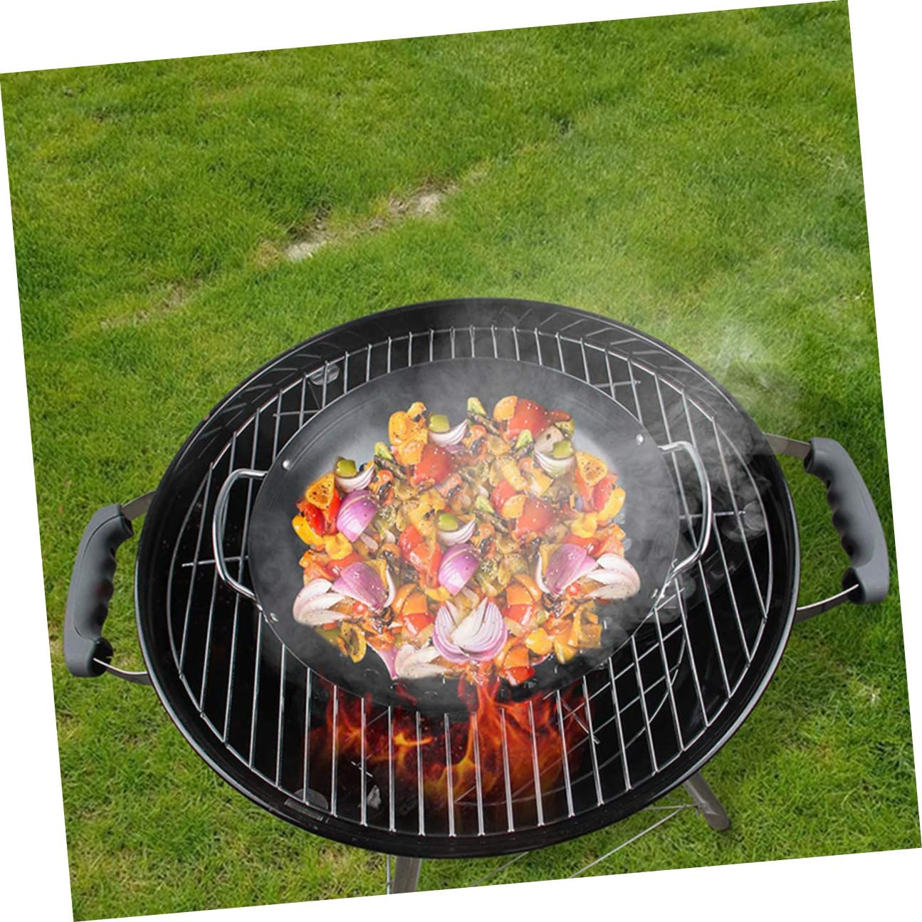 Alasum Cestello per Griglia Antiaderente e Comodo Wok per Grigliare Verdure, Resistente All’usura, per Barbecue All’aperto e Cucina Indoor, Facile da Pulire e Pratico per Buffet