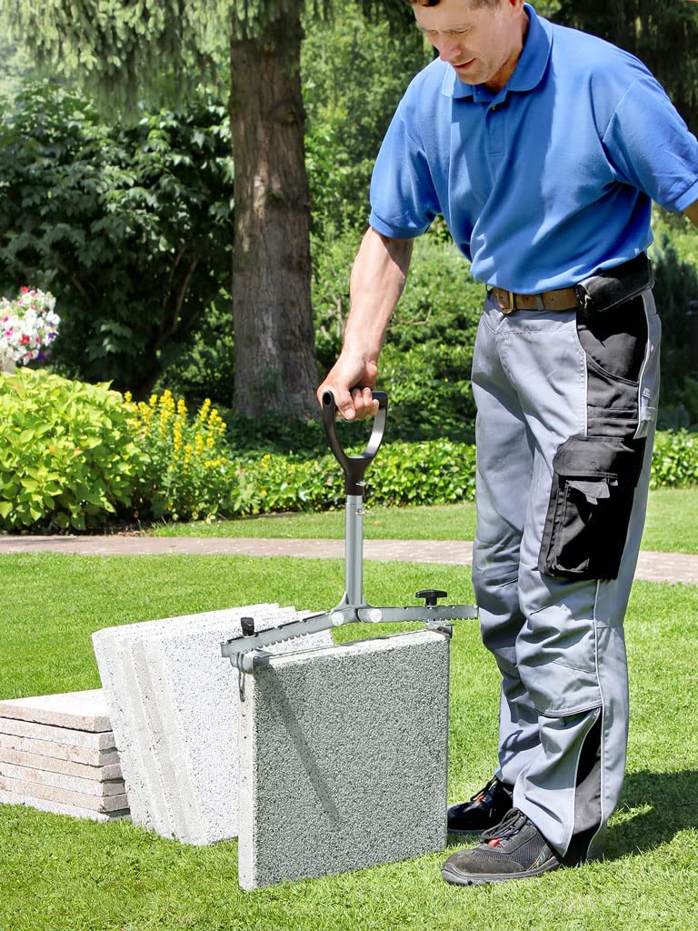LANGFIT® Plattenheber 50 bis 80cm - Rückenfreundlich durch 3-fach höhenverstellbarem Griff - Schonend für Rücken und Hüfte! Tragkraft bis 60kg - Made in Germany - MS-PH5080T