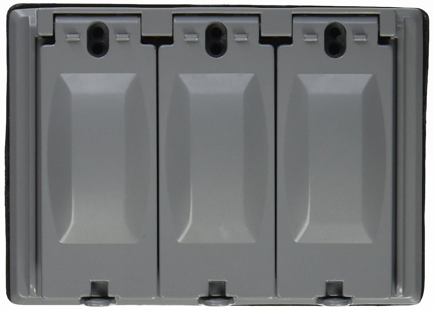 Sealproof 3-Gang GFCI Weatherproof Outdoor Metal Flat Outlet Cover, Triple Gang Electrical Power Receptacle Protector, UL Listed, for GFCI Configurations