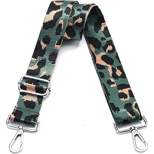 Wide Purse Strap Adjustable Replacement Crossbody Bag Strap Silver Hardware Shoulder Straps for Canvas Tote Handbags