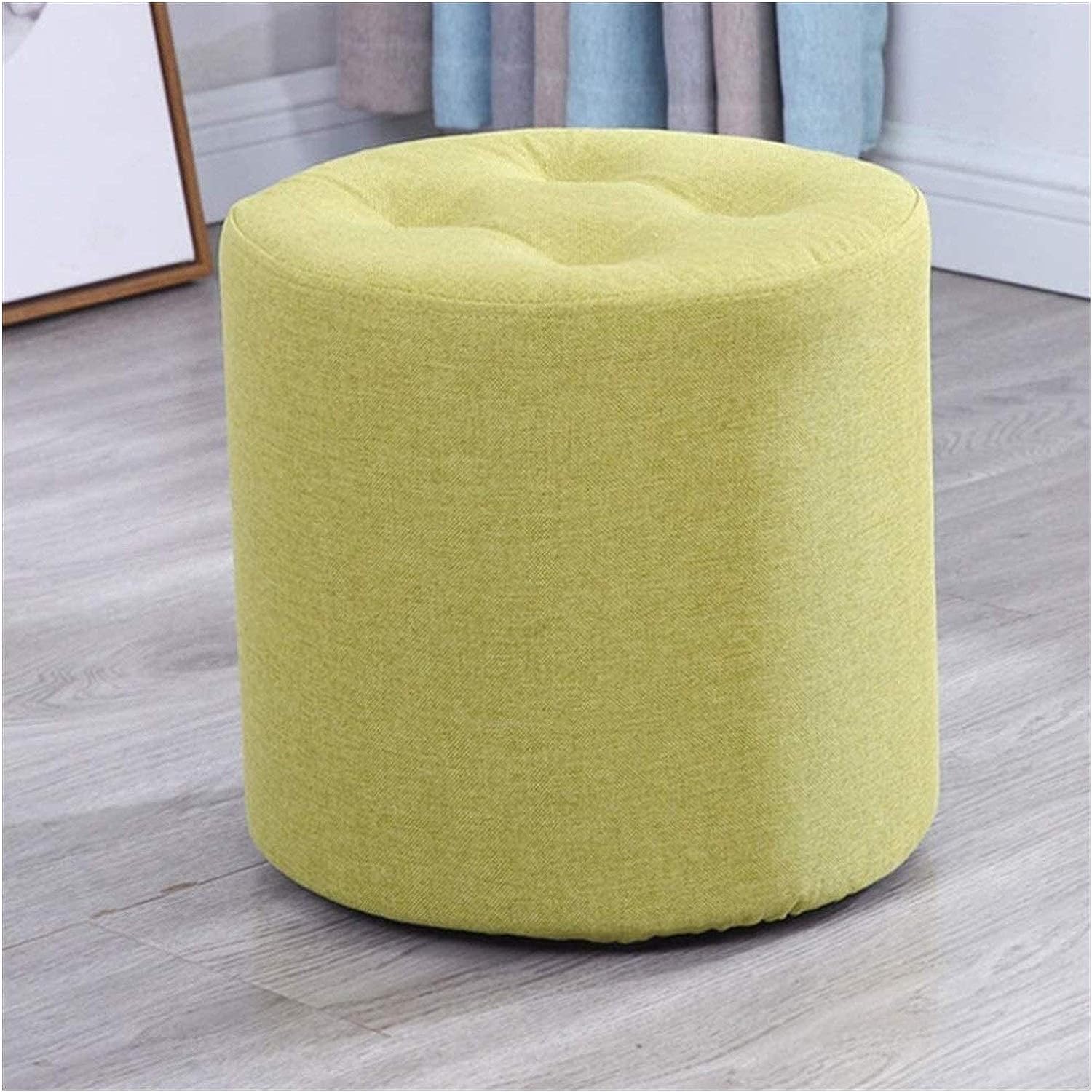 Banc en bois ottoman et repose-pieds en tissu pour canapé design jaune
