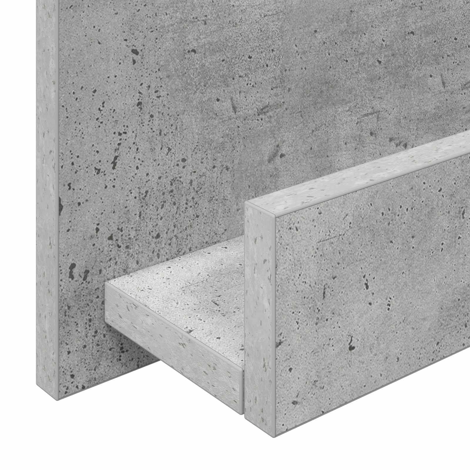 Magazinregal Beton Grau 51 x 11 x 102 cm Holzwerkstoff Zeitschriftenständer für Bücher und Zeitschriften mit schlankem Design zur Büroorganisation
