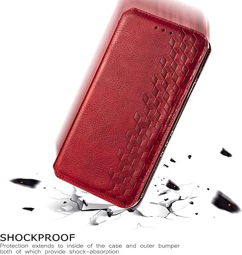 Miniatura 4 de Compatible with Xiaomi Poco X3 GT Cover,Compatible with Redmi Note 10 Pro (China) 5G Magnetic Closure Flip Stand Wallet Card Holder Case Red