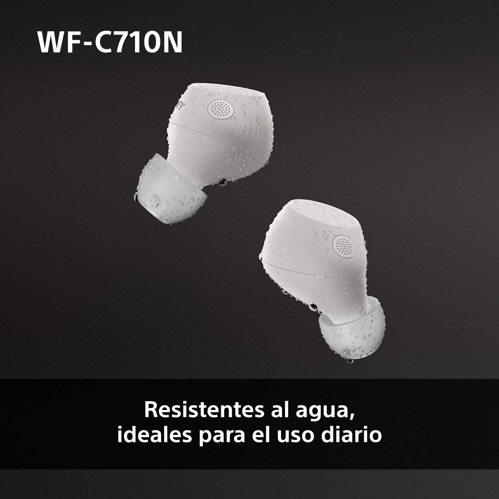 Sony WF-C710N Auriculares True Wireless con cancelación de Ruido Avanzada, Calidad de Llamadas con IA, Multipunto, IPX4, Batería hasta 40 Horas, iOS y Android, Blanco (Último Modelo)
