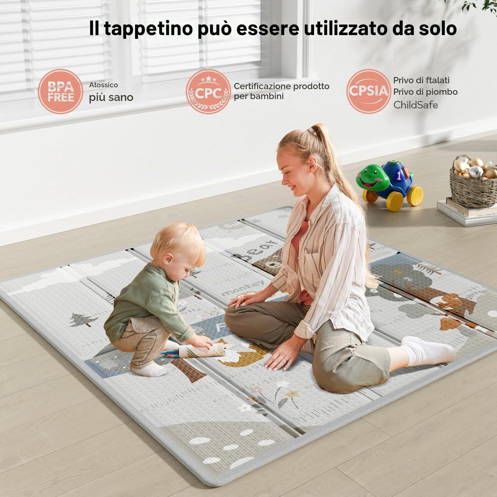 Recinto gioco bebè 120x120 con tappeto e materasso domestico | Box gioco per bebè 120x120 cm con tappeto incluso, ampio spazio domestico, facile da pulire e riporre