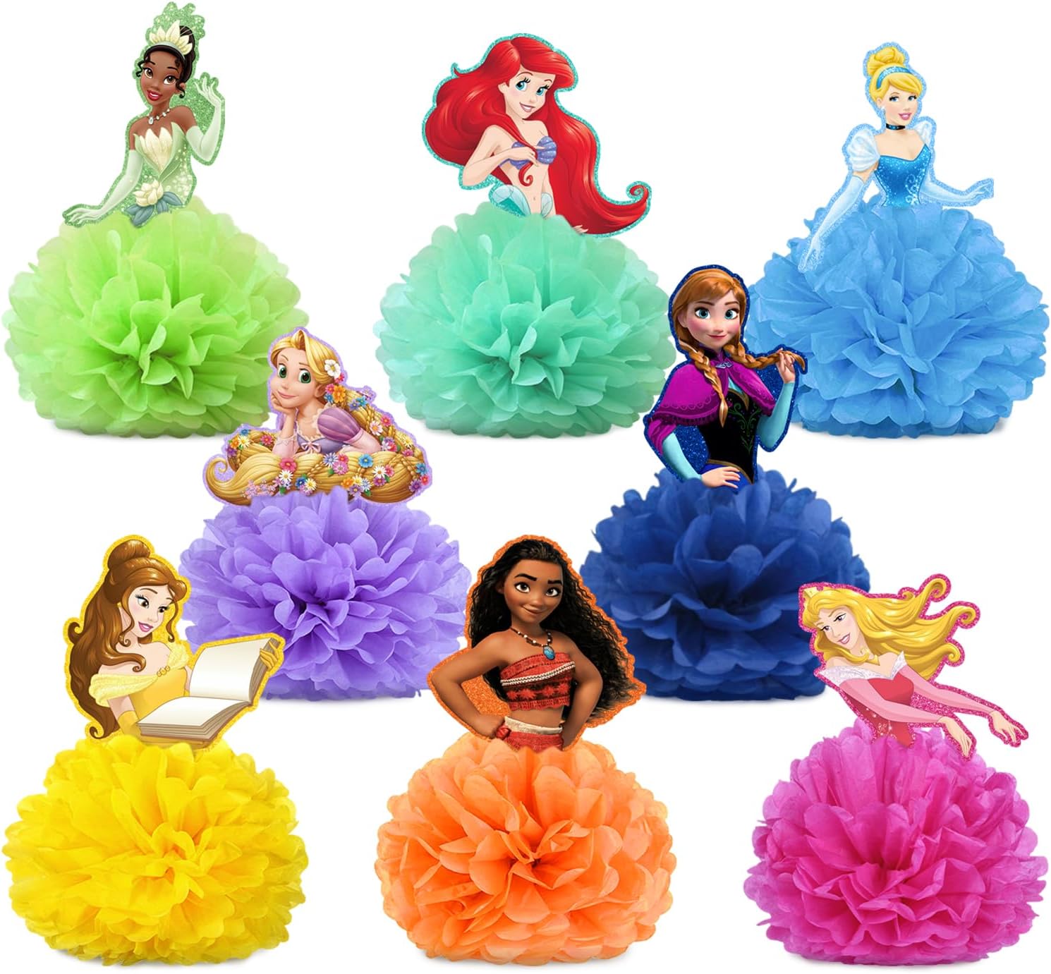 Amazon.com: Poewodgs 8 Princess Party Centerpieces Table Decorations ...