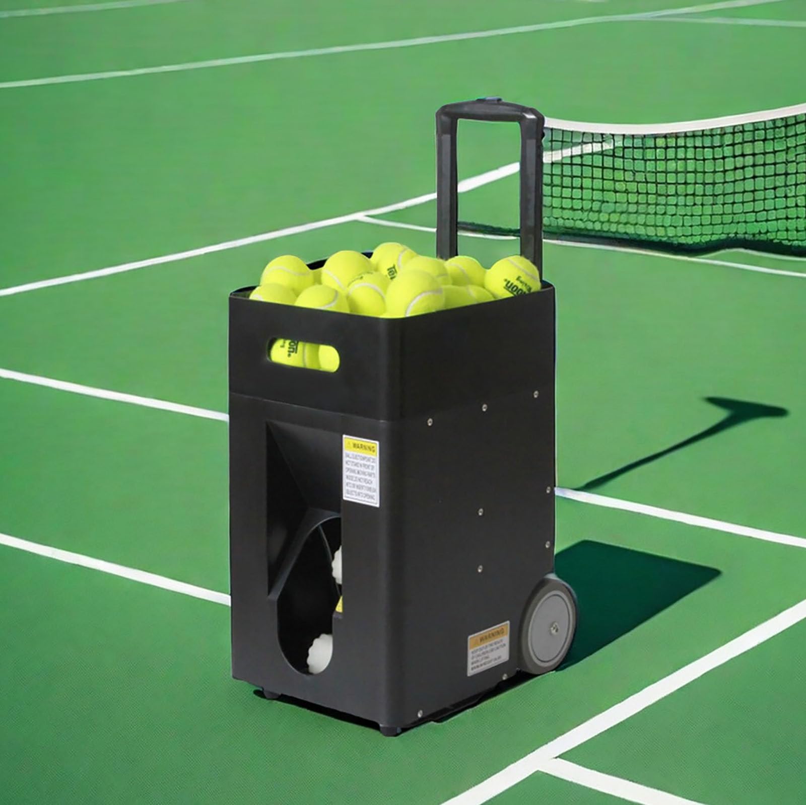 Macchina per Palline da Tennis, Programmazione Intelligente, capacità di 50 Palline, Opzioni Batteria Integrata, Adatto per Allenamenti di Tennis, Competizioni, Insegnamento