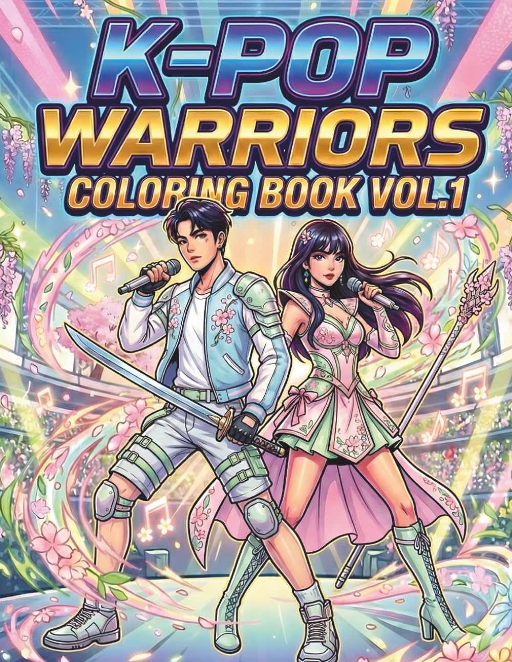 K-Pop Warriors Coloring Book Volume 1: Spring Overture: Fun K-Pop Coloring Book for Girls, Boys & Fans – Color Your Favorite Idol-Warriors in Stunning Spring Outfits