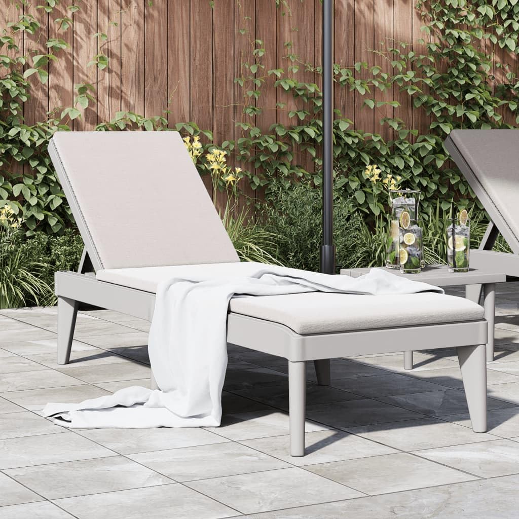 Sonnenliege Grau 186x60x29 cm PP Gartenliege Rattan-Optik