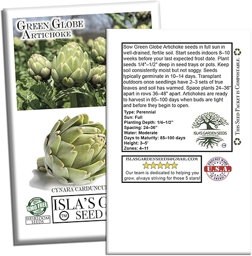 Miniatura 7 de Semillas de alcachofa Green Globe para plantar, más de 50 semillas de reliquia por paquete, semillas de jardín de Isla (semillas de jardín de Isla),