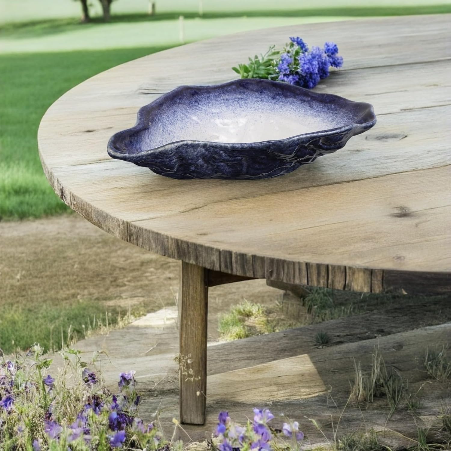 jojofuny Outdoor Ceramic Butterfly and Bee Watering .5-inch Shell Butterfly Bath Bowl Bee Feeder for Garden and Yard Wildlife