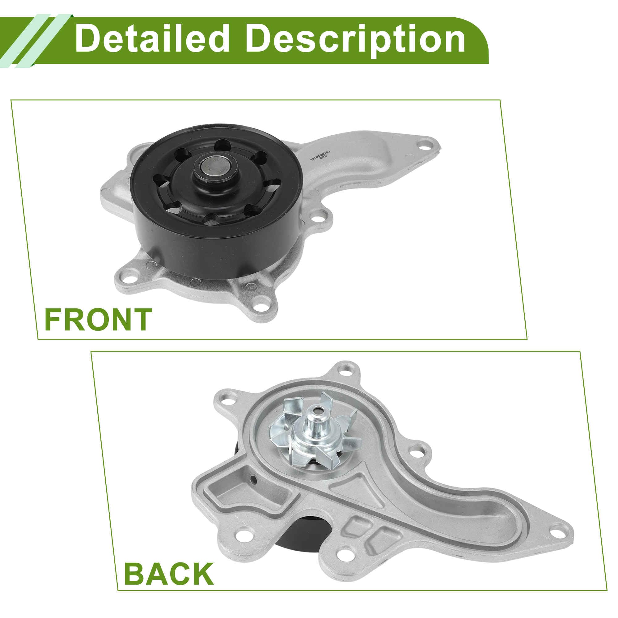 A ABSOPRO Pompa dell'acqua del motore per Toyota Corolla 2019-2024 No.1610009760 Pompa dell'acqua di raffreddamento con guarnizione 1 Set