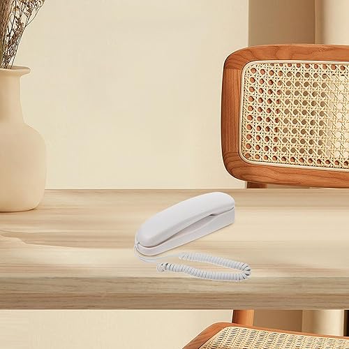 Miniatura 3 de Angoily Mini teléfono con cable de montaje en pared para el hogar, oficina, hotel, teléfono decorativo para el hogar con material estable, diseño