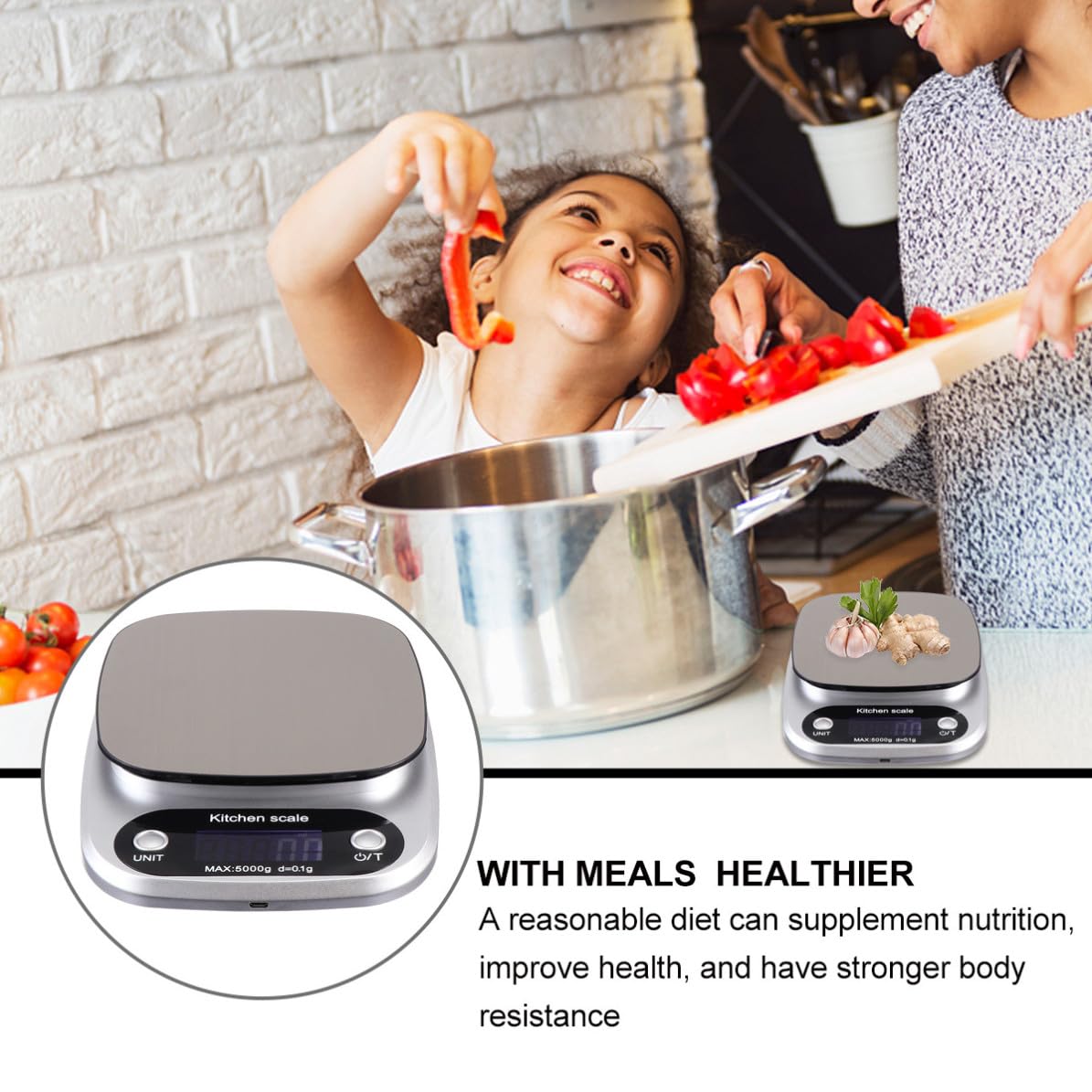 5kg Báscula 0, G Digital 1 y Recargable Cocina