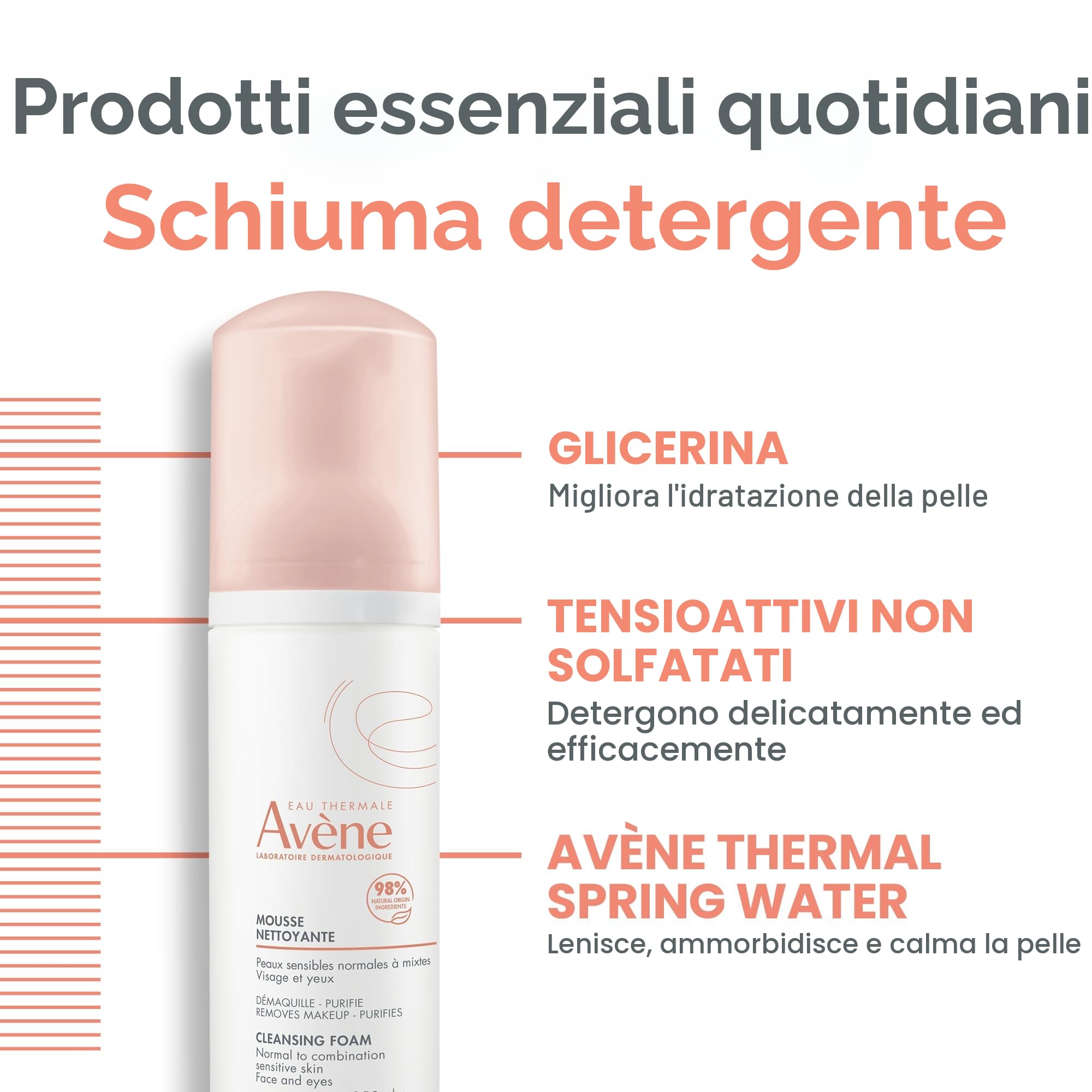 AVENE REINIGUNGSSCHAUM, 150 ml Schiuma