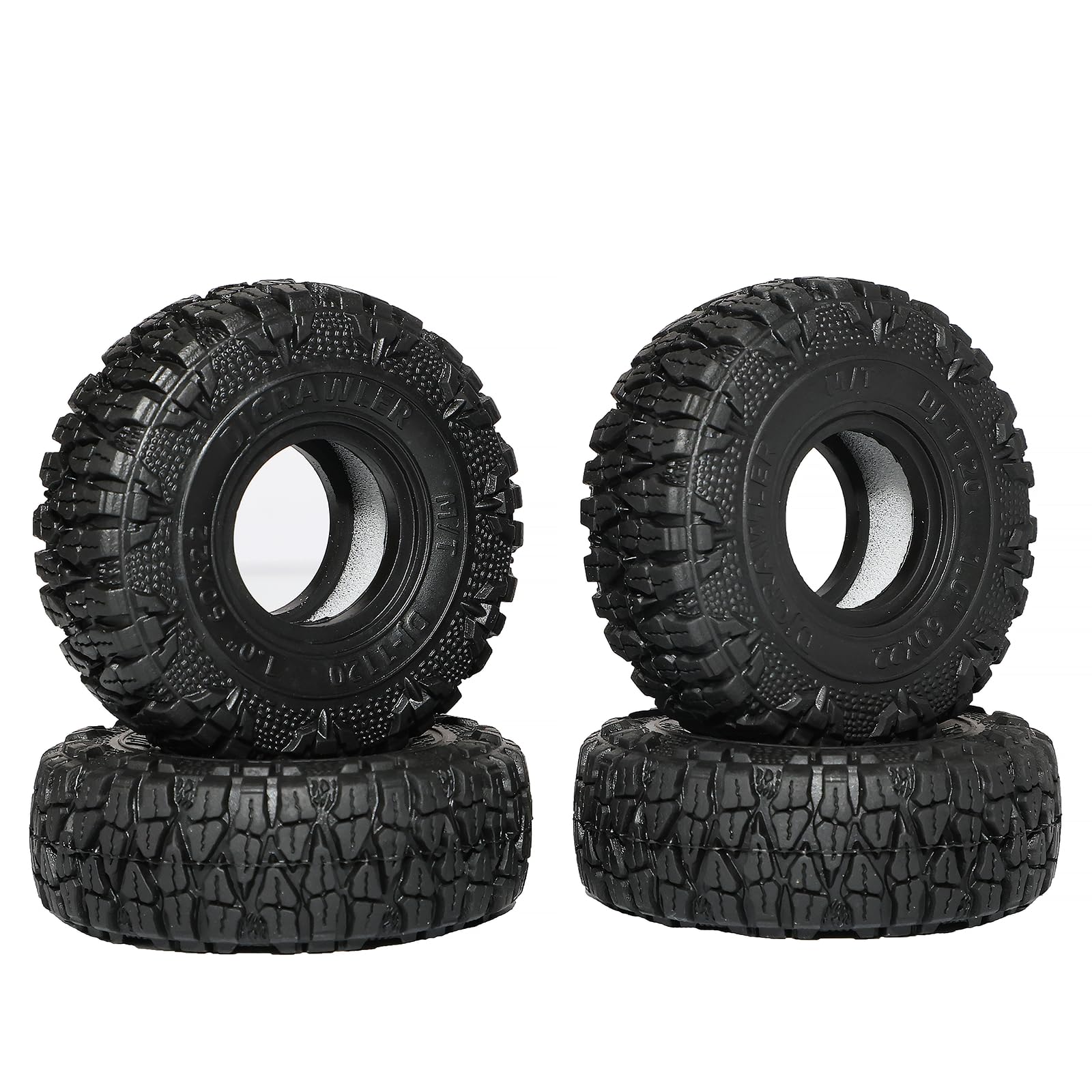 DJCRAWLER 1.0 Inch Sticky Soft Tires 60 * 22mm for SCX24 TRX-4M 1/18 1/24 Wheels Upgrades, High Viscosity RC Crawler MT Rubber Tyre
