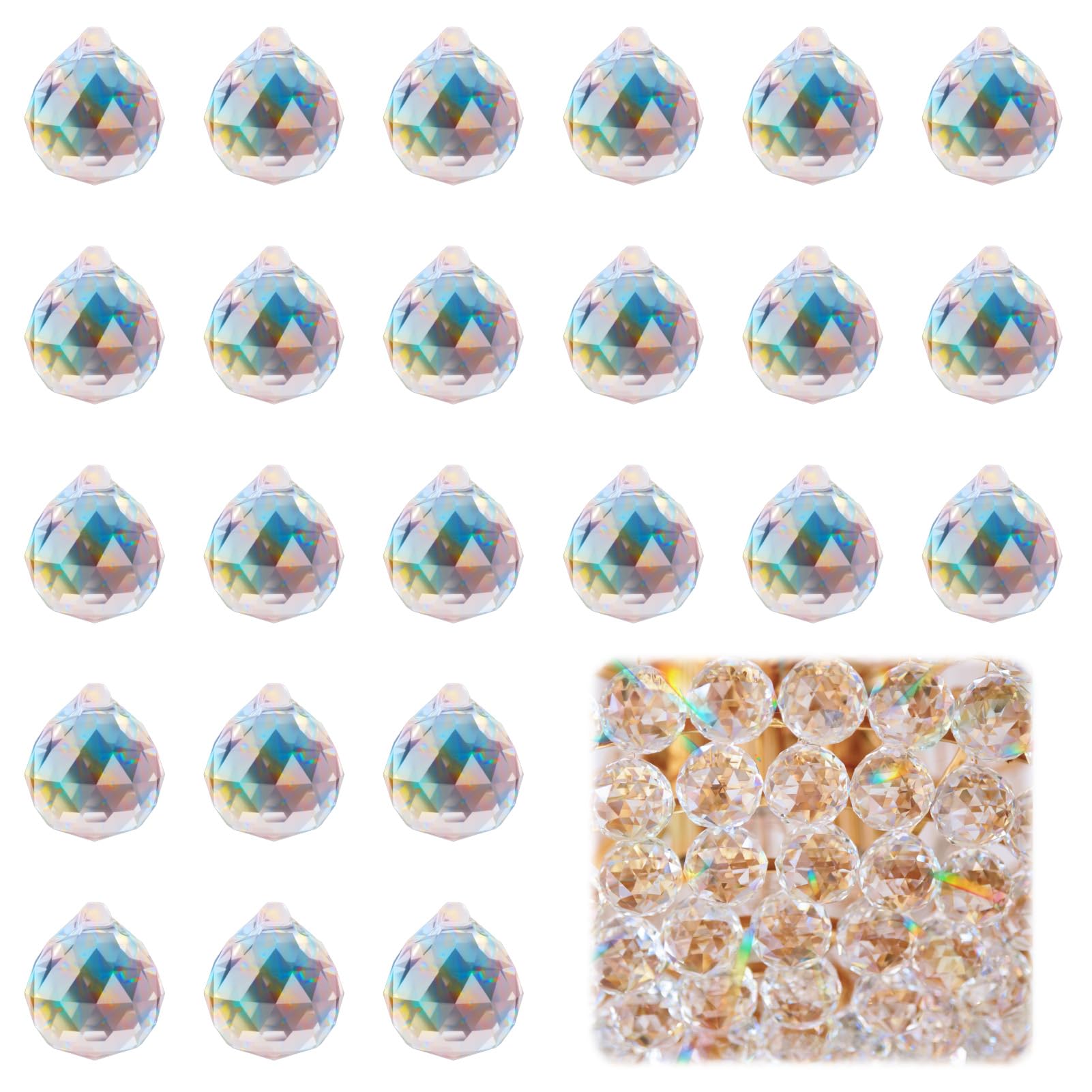 Soleil Cristal 24 Pièces, Compatible Avec Sphères De Cristal 20 Mm