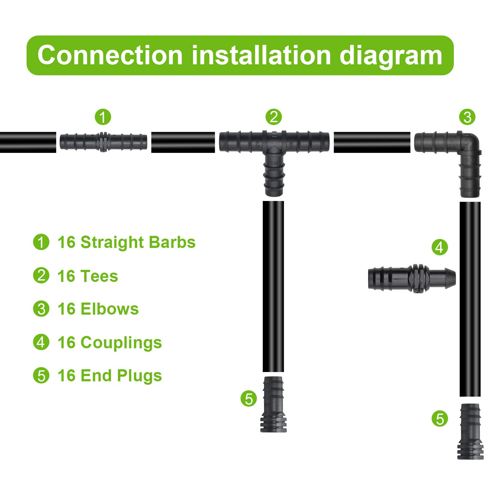 Nsiwem Gocciolatore Irrigazione Regolabile Irrigazione Tubo - Foto 6