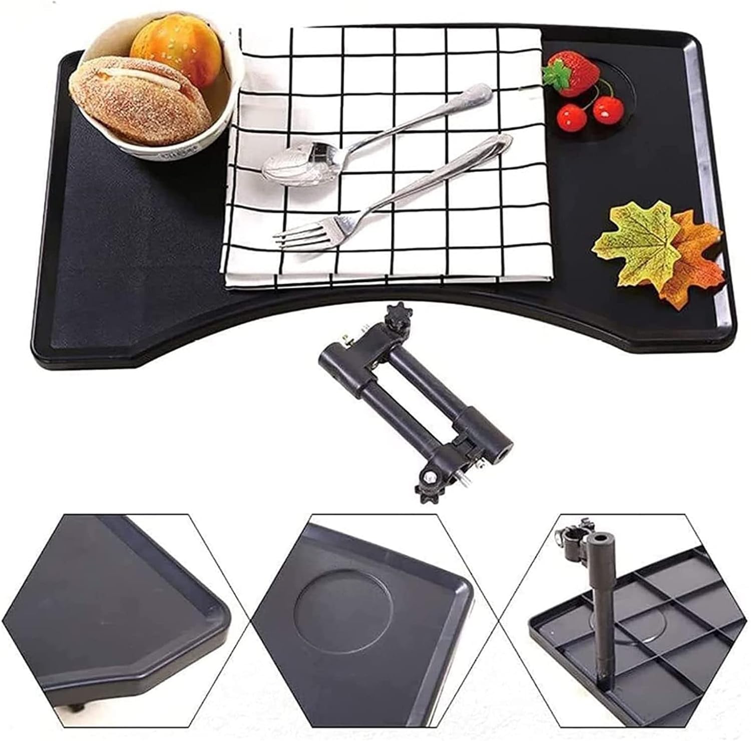 Rollstuhl Tablett Tisch mit Getränkehalter, Abnehmbarer ABS-Kunststoff-Rollstuhl-Schoßtablett, Portable Universal Tray Schreibtisch für ältere Leseruhe