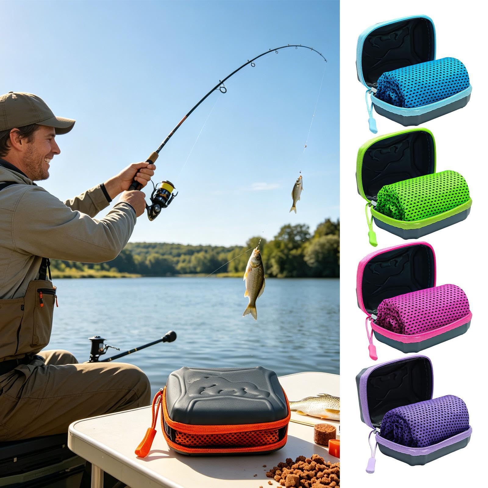 5 Pack Kühltuch Set Mit Aufbewahrungsbox 30x80cm Microfiber Kühlendes Handtuch Wiederverwendbar Sporthandtuch Reisehandtuch Strandtuch - Schnelltrocknend Und Leicht - Sport, Fitness, Sauna