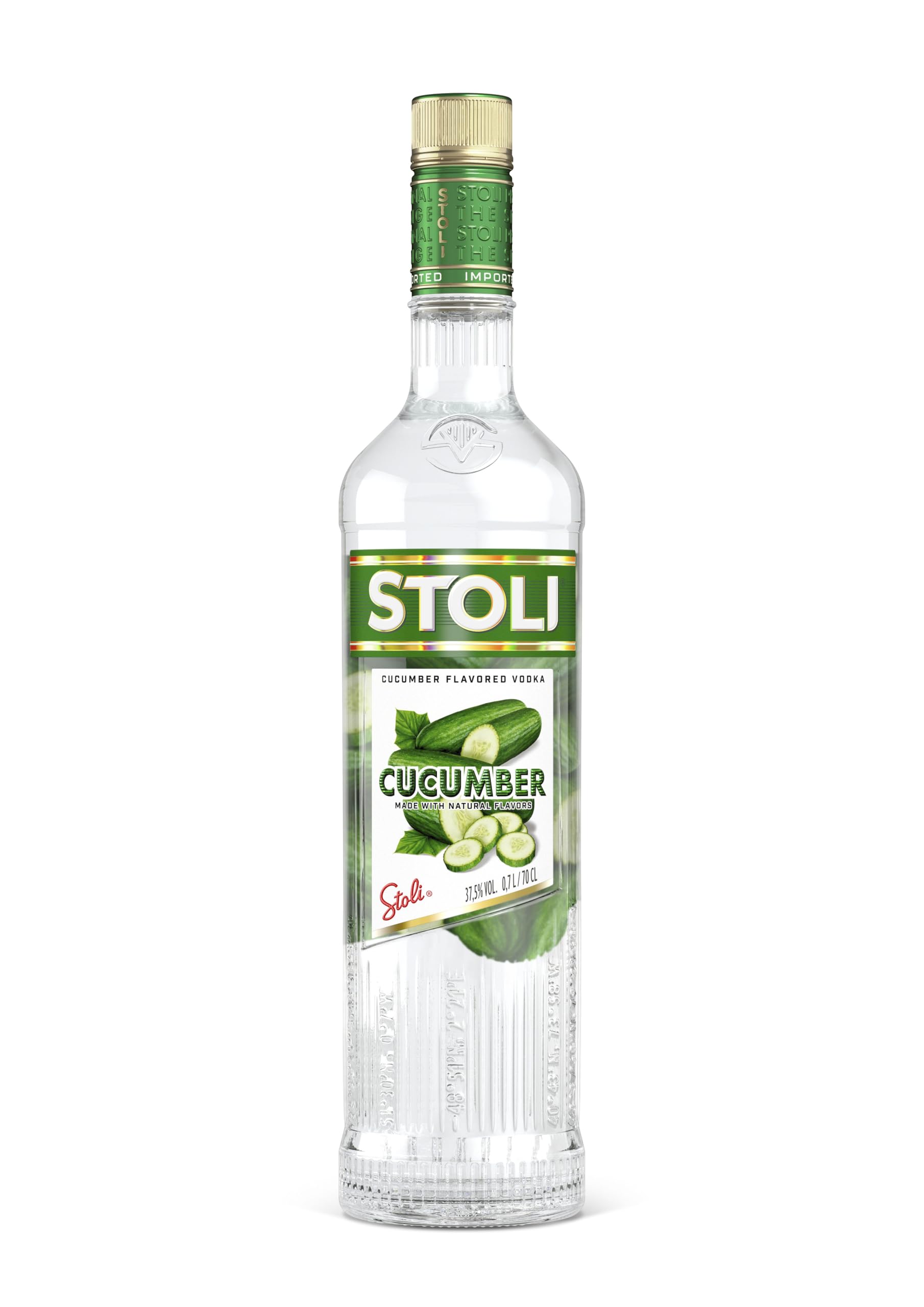Stoli Premium Cucumber Vodka 70cl, 37.5% ABV | Cucumber Flavour, Classically Styled, Exceptionally Smooth