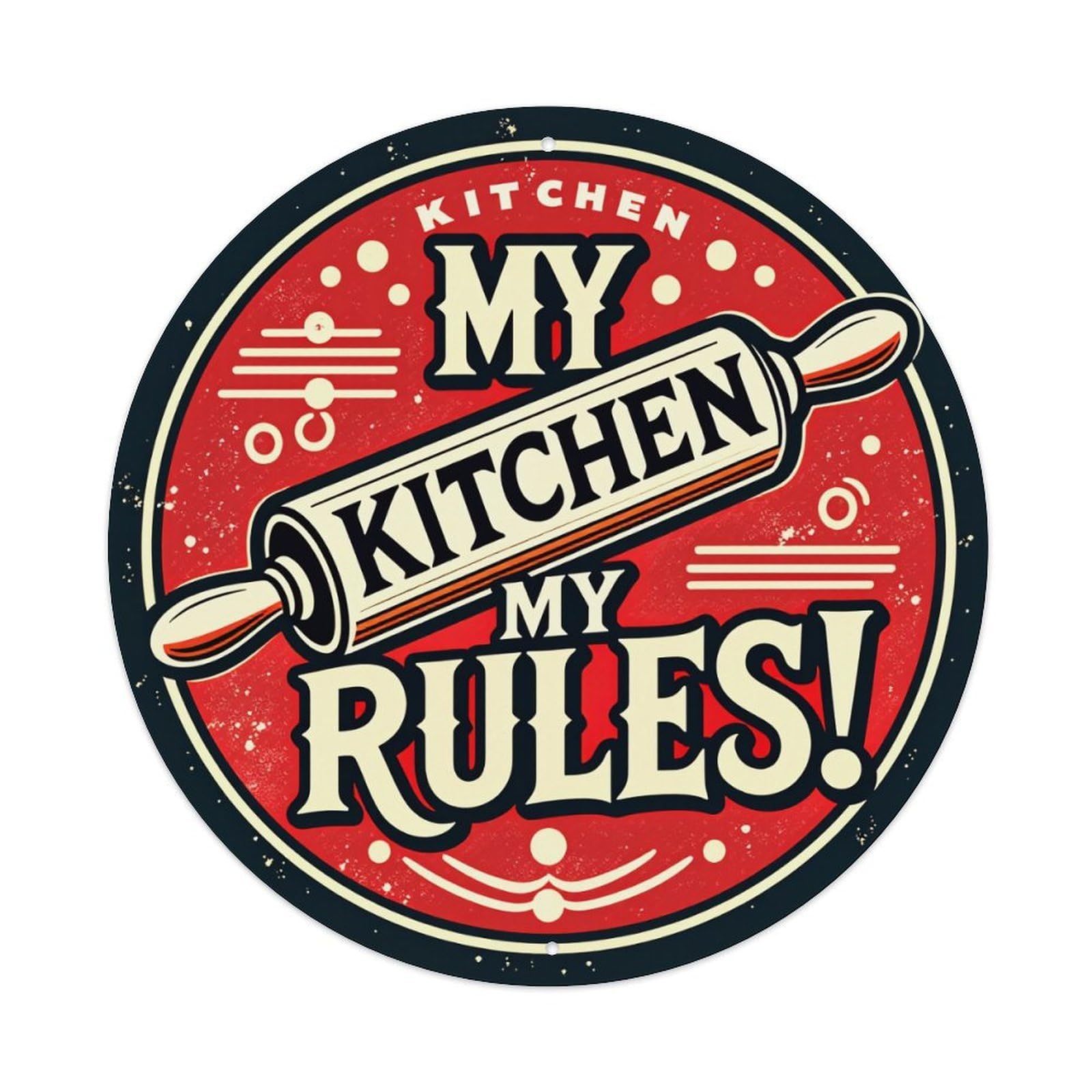 My Kitchen My Rules Metal Tin Sign Vintage Garden Bedroom Cafe Bar Man Cave Home Wall Decor Metal Poster 8x8 inches