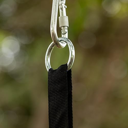 Miniatura 5 de Patio interior y al aire libre Patio Patio Kids Fun Hanging Mesh Fabric Tree Swing con correa ajustable (verde)