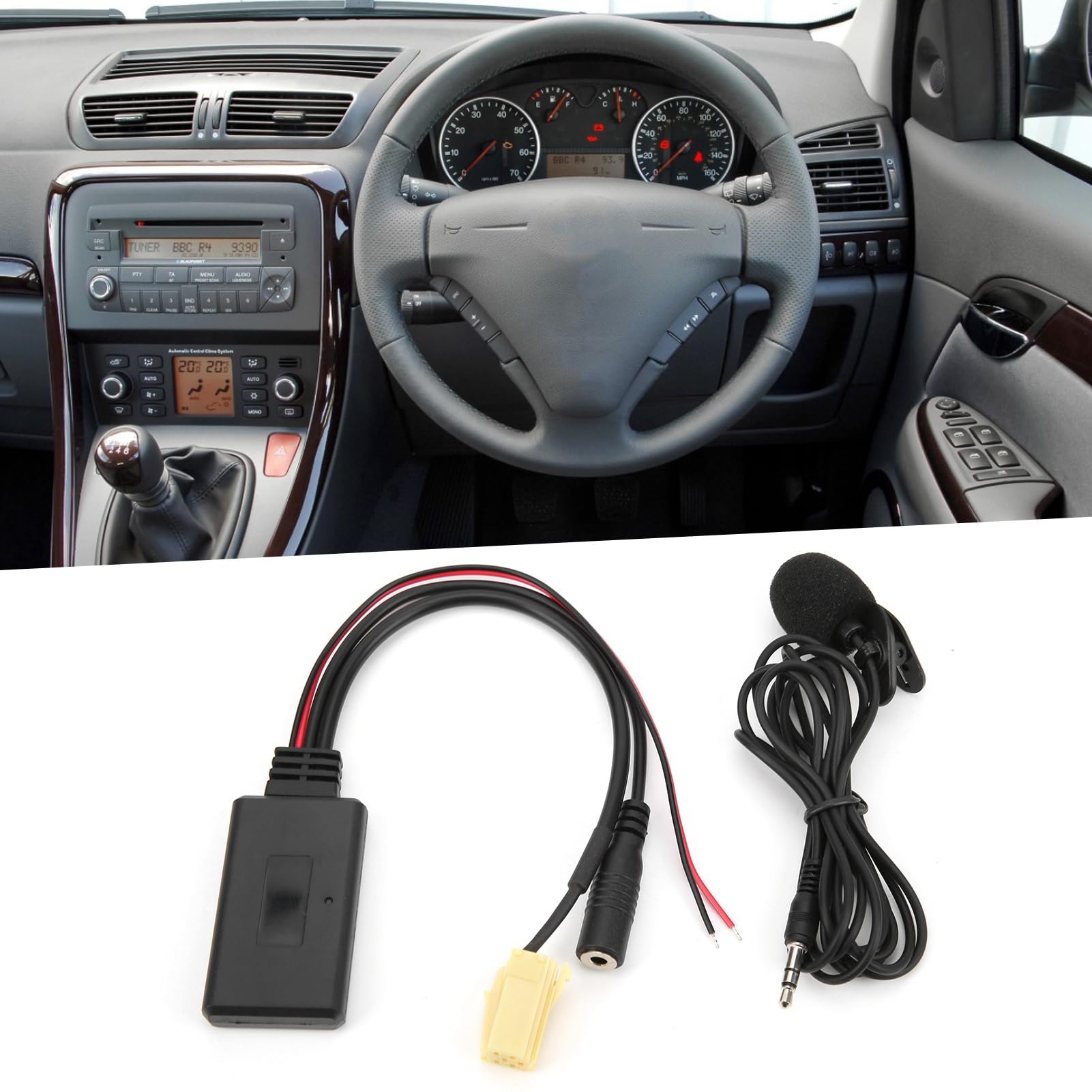 aqxreight Adattatore 5.0 per Auto con Microfono Senza Fili per/Grande Punto/Qubo/Fiorino - Trasmissione Ad Alta Fedeltà e Chiamate Chiare