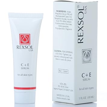 REXSOL CE Serum | Contains Vitamin C & Vitamin E | Helps minimize the appearance of first signs of aging | Enhances skins youthful appearance 30 ml/ 1 fl oz