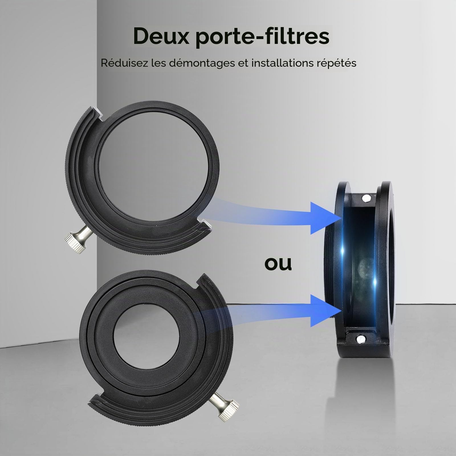 Svbony SV226 M42-M48 Tiroir à Filtre de télescope, Roue de Filtre pour télescope Comprend Deux Porte Filtres de 2" Compatible avec Les Filtres de 1,25" et 2", Photographie du Ciel Profond (2 Pièces)