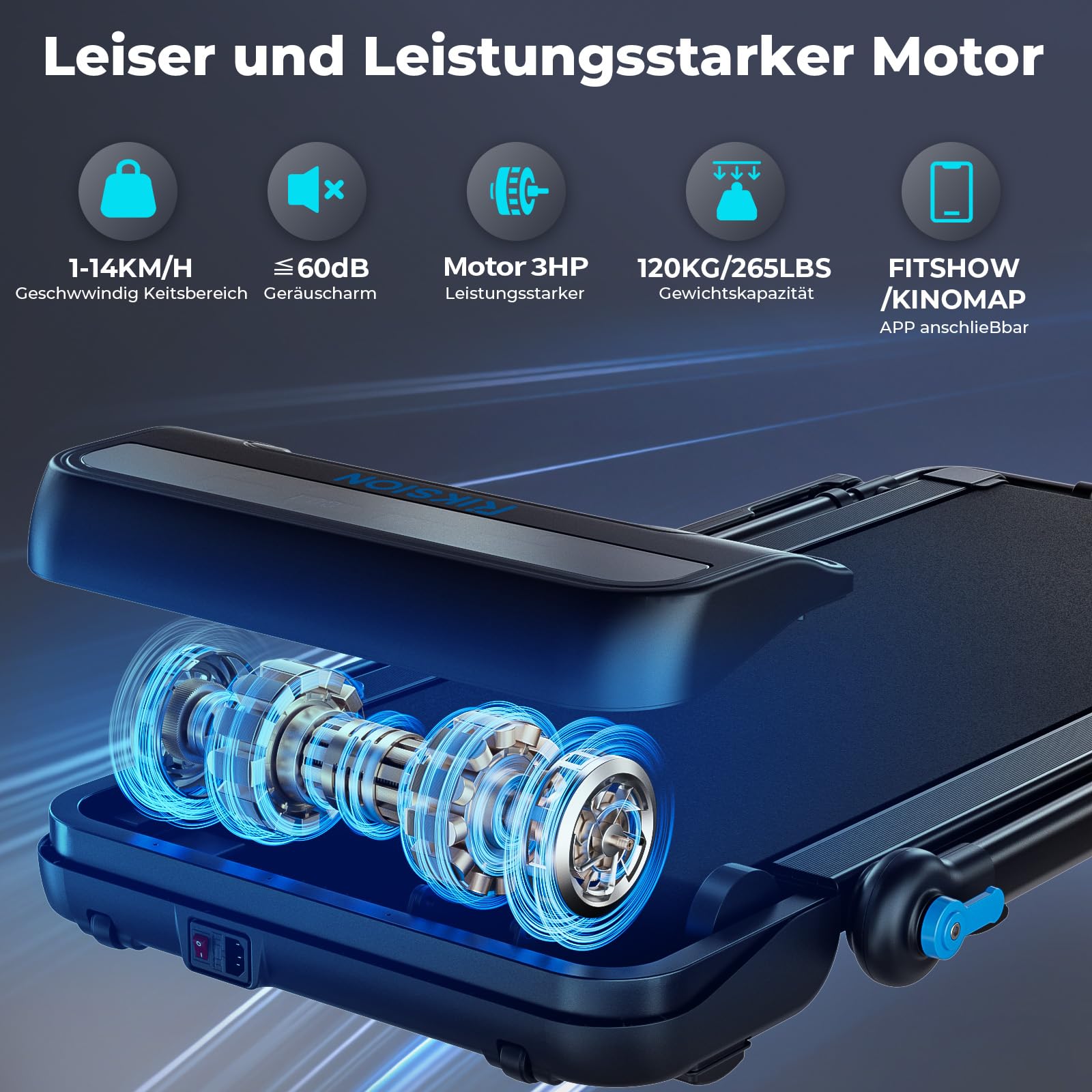 Laufband für Zuhause mit Neigung bis 14 km/h, Laufband Klappbar mit Schreibtisch-Workstation, LED-Anzeige, Fernbedienung und App-Steuerung, kompakte Walking Pad für Zuhause und Büro