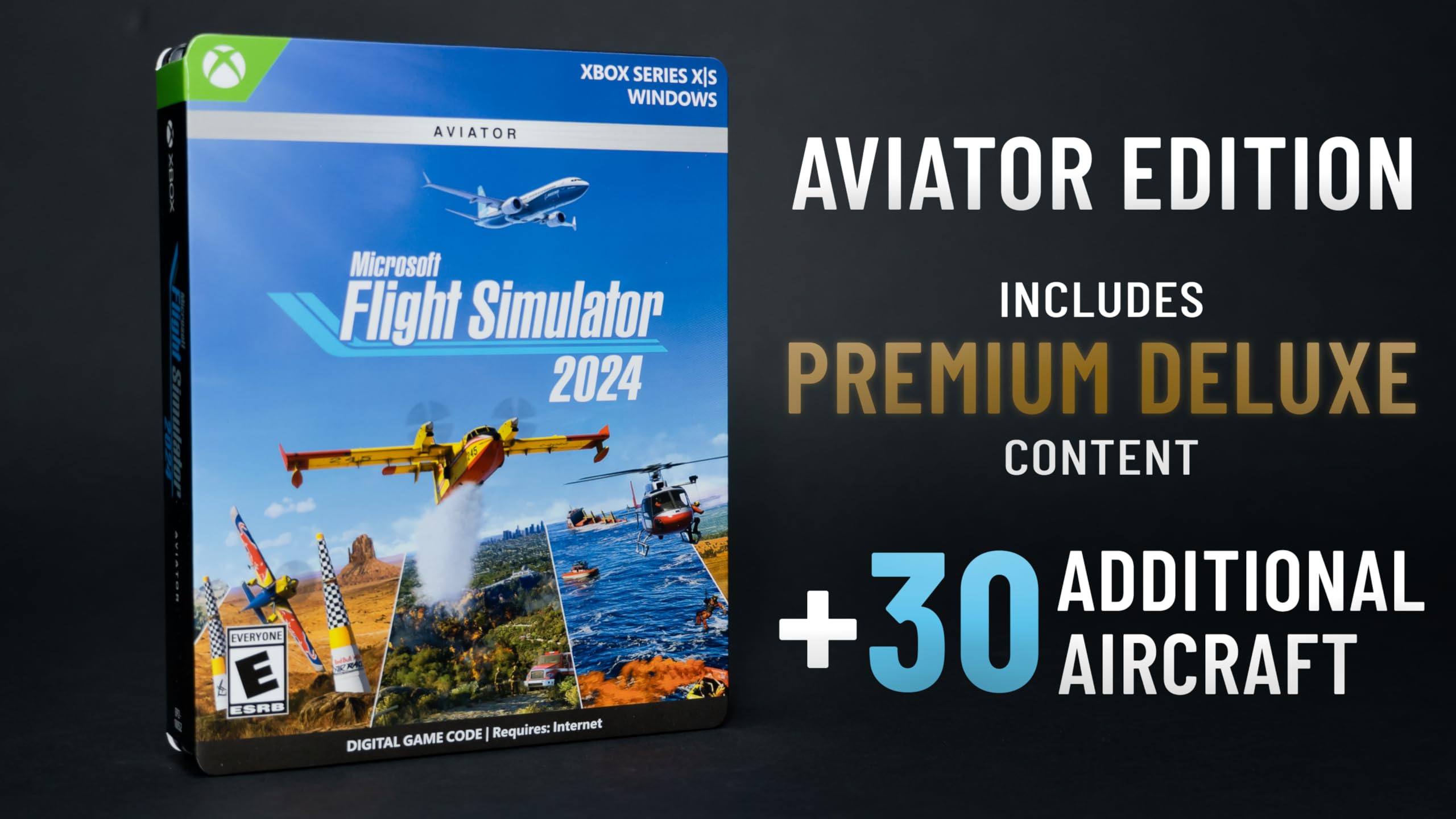 Microsoft Flight Simulator 2024 Limited Collector’s Edition – Aviator Edition con contenuti Premium Deluxe – Simulatore di volo realistico per PC – Edizione da collezione