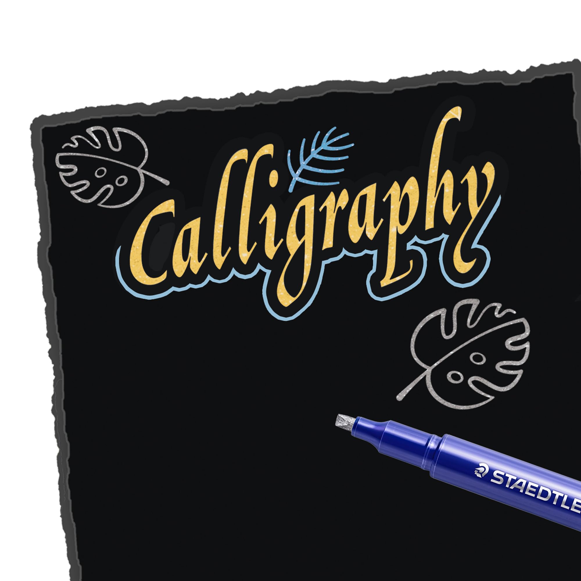 Staedtler metallic calligraphy markers, 5 metallic colours for light and dark paper, 8325 TB5