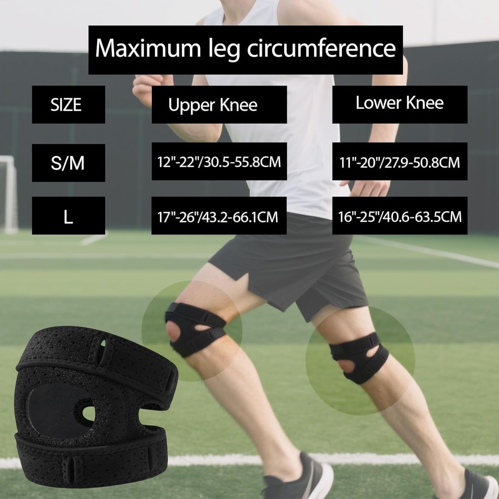 Axenalab Genouillère Rotulienne NeuroGenoux Du Genou Pendant Vos Mouvements Soutien Et Confort Pour Sportifs Pour Course Et TennisArthrite Rotule (Gris)